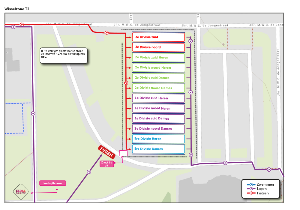 Teamcompetities Triathlon Klazienaveen Wisselzone T2